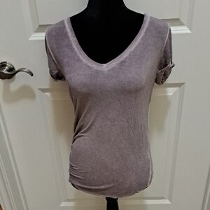PAIGE Purple Fitted Short Sleeve Tee